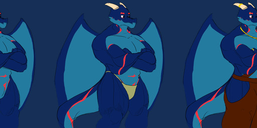 animal_genitalia anthro asian_clothing blue_body blue_scales clothed clothing crossed_arms east_asian_clothing fundoshi genital_slit genitals horn japanese_clothing male muscular scales simple_background solo tail underwear wings dumbassgale mythology dragon mythological_creature mythological_scalie scalie 3:1 absurd_res alpha_channel digital_media_(artwork) hi_res model_sheet