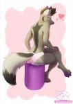 anthro butt clothed clothing crossed_legs heart_symbol male panties solo underwear dirtybird flak_(foxyflak) arctic_fox canid canine fox mammal true_fox