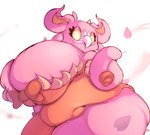 anthro big_breasts breasts clothing dress female flower holidays huge_breasts overweight pink_body plant red_clothing red_dress rose_(flower) solo yellow_eyes lightmizano nintendo pokemon valentine's_day aromatisse generation_6_pokemon pokemon_(species) hi_res