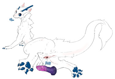 after_vaginal anus blue_claws blue_eyes blue_pawpads bodily_fluids claws clitoris dildo female feral fluffy fur genital_fluids genitals horn long_tail looking_at_viewer pawpads pink_anus pink_dildo pink_vulva purple_dildo sex_toy simple_background solo sound_effects sweat tail text vaginal vaginal_fluids vaginal_fluids_on_dildo vulva white_background white_body white_fur gagaga_ram mythology dragon furred_dragon furred_scalie mythological_creature mythological_scalie scalie digital_drawing_(artwork) digital_media_(artwork) hi_res korean_text