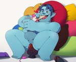 anal anal_masturbation anal_penetration balls blue_body blue_skin dildo dildo_in_ass dildo_insertion dildo_sitting genitals humanoid_genitalia humanoid_penis humanoid_pointy_ears male male_penetrated masturbation not_furry object_in_ass overweight overweight_humanoid overweight_male penetration penis pointy_ears sex_toy sex_toy_in_ass sex_toy_insertion slightly_chubby slightly_chubby_male solo smithwhc disney onward_(2020) pixar barley_lightfoot elf humanoid hi_res