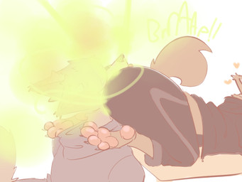 ambiguous/ambiguous ambiguous_gender anthro black_bottomwear black_clothing black_pants blep bottomwear butt clothed clothed_ambiguous clothed_anthro clothing duo eyes_closed face_in_ass faceless_ambiguous faceless_character fart fart_cloud fart_fetish farting_on_face feet_on_shoulders fur grey_clothing grey_hoodie grey_topwear hoodie pants partially_offscreen_character pawpads simple_background tail tan_body tan_fur tongue tongue_out topwear white_background taintedcan canid canine mammal 2026 absurd_res digital_drawing_(artwork) digital_media_(artwork) hi_res