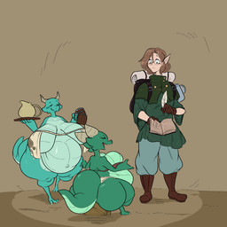 belly big_belly big_breasts bodily_fluids breasts elven expansion female group growth huge_belly huge_breasts lactating lactation_through_clothes leaking leaking_milk obese obese_female overweight overweight_female pregnancy_expansion pregnancy_progression pregnant pregnant_female shortstack shortstack_female size_difference trio weight_gain sinfullapis dwarf_fortress elf kobold scalie 1:1 2026 absurd_res hi_res sequence