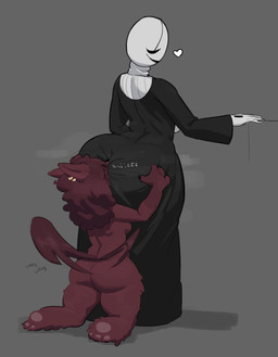 anthro big_butt black_clothing black_dress breasts brown_body brown_ears brown_fur brown_hair brown_tail butt butt_grab butt_sniffing clothed clothing dress ear_piercing ear_ring face_in_ass female female_anthro fingers fur grey_background hair hand_on_butt heart_symbol huge_butt kneeling musk nude nude_anthro nude_female onomatopoeia pawpads piercing rear_view ring_piercing simple_background sniffing sound_effects standing tail text kitapult undertale undertale_(series) gaster mammal 2025 digital_drawing_(artwork) digital_media_(artwork) english_description hi_res