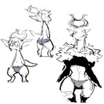 age_difference anthro barefoot clothing crossed_arms duo feet horn jacket looking_at_viewer male serious simple_background swimwear_only tail toes topwear white_background young young_anthro younger_male moesouna_gomi mythology dragon mythological_creature mythological_scalie scalie 1:1 2024 japanese_description sketch