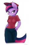 anthro anthrofied cosplay female fur hair looking_at_viewer multicolored_hair purple_body purple_fur purple_hair smile solo two_tone_hair ambris friendship_is_magic hasbro my_little_pony nickelodeon the_fairly_oddparents timmy_turner twilight_sparkle_(mlp) earth_pony equid equine horse mammal pony 2015 hi_res