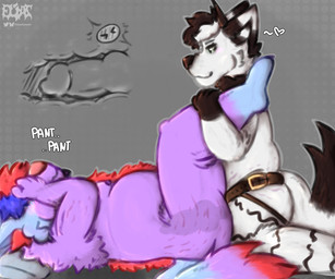 anal anal_penetration animal_dildo animal_sex_toy anthro areola bed belly black_ear_tips black_tail_tip blue_body blue_fur blue_hair breath brown_body brown_fur canine_dildo covering covering_face dildo dildo_in_ass dildo_insertion dipstick_ears dipstick_tail dominant dominant_female duo ear_markings erect_nipples female female_penetrating female_penetrating_male fur furniture hair heart_symbol humanoid_hands inner_ear_fluff internal internal_anal kneeling kneeling_on_bed knot knotted_dildo leg_markings legs_up looking_pleasured lying lying_on_bed male male/female male_penetrated markings multicolored_ears nipples object_in_ass on_back on_bed overweight overweight_anthro overweight_male panting penetration prostate_stimulation purple_areola purple_body purple_fur purple_nipples red_body red_fur red_hair red_inner_ear_fluff sex sex_toy sex_toy_in_ass sex_toy_insertion smirking_at_partner socks_(marking) strapon strapon_in_ass stretch_marks tail tail_markings tuft white_body white_ear_tips white_fur eliaslynxie jackie_(eliaslynxie) felid feline mammal 2026 6:5 absurd_res digital_drawing_(artwork) digital_media_(artwork) english_description hi_res
