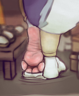 4_toes anthro bodily_fluids claws close-up clothing feet foot_focus footwear male removing_socks size_difference socks solo standing sweat tail toe_claws toes miii_cho animal_crossing nintendo kicks_(animal_crossing) hi_res