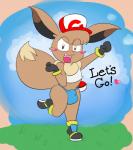 anthro anthrofied bulge chibi clothing detailed_bulge genital_outline male penis_outline pokemorph solo thong underwear wide_hips psyredtails nintendo pokemon pokemon:_let's_go partner_eevee eevee generation_1_pokemon pokemon_(species) hi_res