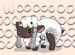 braided_hair clothing diaper feral fur hair heart_nose heart_symbol horizontal_pupils horn pink_nose ponytail pupils side_braid solo wool_(fur) tenerius nintendo pokemon generation_8_pokemon pokemon_(species) wooloo 2019 hi_res