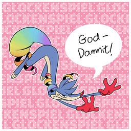ambiguous_gender annoyed anthro ass_up border cheek_tuft clothing dialogue eyelashes facial_tuft fangs fur gloves grey_body grey_fur handwear head_tuft multicolored_ears multicolored_tail narrowed_eyes pink_background profanity rainbow_ears rainbow_tail red_clothing red_gloves red_handwear red_nose repeated_text simple_background solo sparklefur speech_bubble tail teeth text text_background tuft unusual_anatomy unusual_ears unusual_tail white_border cmy2k glockenspiel_(cmy2k) mammal unknown_species 1:1 2020 character_name colorful_theme digital_drawing_(artwork) digital_media_(artwork) english_text flat_colors hi_res nonbinary_(lore)