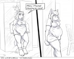 5:4 anthro bedroom breasts canid canine clothing comic dialogue english_text faf fafcomics female fox greyscale hetty_(faf) mammal monochrome overweight overweight_anthro overweight_female solo text