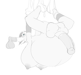 animal_genitalia animal_penis anthro anthrofied balls big_balls big_breasts big_penis bodily_fluids breasts cum cum_inflation cum_inside disembodied_penis duo equine_genitalia equine_penis erection fellatio genital_fluids genitals green_eyes gynomorph hair hair_down huge_breasts huge_penis hyper hyper_breasts hyper_genitalia hyper_penis inflation intersex male multi_balls multi_genitalia nipples one_eye_closed oral penile penis sex short_hair simple_background slime solo_focus suspension white_background hunnihoodie friendship_is_magic hasbro my_little_pony zecora_(mlp) equid equine human mammal zebra absurd_res hi_res