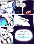 aftertale animated_skeleton bone clothed clothing comic dialogue english_text loverofpiggies male not_furry papyrus_(undertale) sans_(undertale) scarf skeleton teeth text undead undertale undertale_(series)