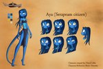 angry anthro blue_body breasts facial_expression facial_expressions female non-mammal_breasts sad serapeum smile solo yellow_eyes outsider_artwork dreamkeepers aya_(dreamkeepers) lizard reptile scalie absurd_res hi_res model_sheet