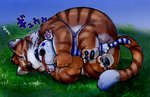 anthro butt eyes_closed fur hug kemono lying male overweight overweight_anthro overweight_male scar sleeping white_body white_fur kita_9999 dragon_quest dragon_quest_x square_enix cat_ribeiro domestic_cat felid feline felis mammal 2013