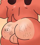 anthro balls big_butt butt genitals male nude rear_view solo tally_marks text_on_butt ugly-rat15508 brawl_stars supercell_(company) ruffs canid canine canis domestic_dog mammal hi_res