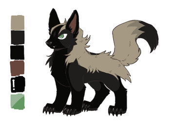 ambiguous_gender claws dark_body diamond_(marking) dipstick_tail fangs feral fluffy fluffy_tail fur fur_markings glistening glistening_claws glistening_nose green_eyes light_hair markings simple_background solo standing tail tail_markings teeth white_background vedacia fakemon nintendo pokemon canid canine canis domestic_dog generation_3_pokemon herding_dog hybrid malinois_dog mammal mightyena pastoral_dog pokemon_(species) sheepdog colored digital_media_(artwork) line_art