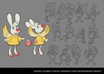 anthro blue_eyes female fur gradient_wings solo text white_body white_fur wings buffchicken angel_hare the_east_patch angel_gabby angel angel_hare_(the_east_patch) lagomorph leporid mammal rabbit concept_art english_text expression_sheet official_art
