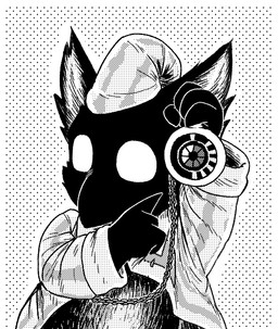 4_fingers accessory ambiguous_gender anthro beak beak_closed big_ears black_beak black_body black_fur chain_accessory clock clothed clothed_ambiguous clothed_anthro clothing empty_eyes fingers fur gesture hand_gesture hat headgear headwear holding_object holding_stopwatch humor looking_at_viewer mouth_closed nightcap open_clothing open_topwear pajamas pattern_clothing pattern_hat pattern_headgear pattern_headwear pattern_topwear pointing pointing_at_object raised_arm semi-anthro simple_background sleepwear solo stippling stopwatch striped_clothing striped_hat striped_headgear striped_headwear striped_topwear stripes topwear watch white_eyes young young_ambiguous young_anthro achromasloth deadlock_(game) mythology team_fortress_2 valve white_rabbit_pointing_at_clock_(meme) rem_(deadlock) avian chimera dream_creature gryphon mythological_avian mythological_creature 2026 english_description half-length_portrait meme monochrome portrait