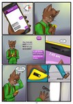 anthro cellphone chatting cheerful electronics excited male message panicking phone running running_late smartphone solo text bluetoxic jesse_cat domestic_cat felid feline felis mammal absurd_res english_text hi_res