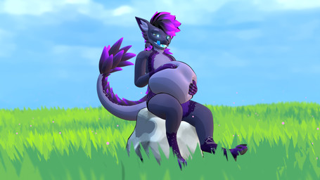 5_fingers anthro belly biped bloated blue_tongue claws cloud day detailed_background fangs fingers forked_tongue glowing glowing_eyes grass grass_field holding_belly humanoid_hands inner_ear_fluff licking licking_lips male male_anthro outside pawpads plant purple_body rock sitting sky tail teeth toe_claws tongue tongue_out tuft vore shinyumbra razz kobold scalie 16:9 3d_(artwork) 4k absurd_res digital_media_(artwork) hi_res widescreen