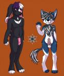 anthro balls duo erection fur genitals hair male markings navel nude penis standing striped_markings striped_tail stripes tail tail_markings ivory-raven kalili_youngblood viridian_dawn gindo lagomorph leporid mammal mephitid rabbit skunk 2015