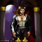 abs anthro clothed clothing front_view male mane muscular muscular_male pecs solo standing fortunecat leolex felid feline lion mammal pantherine vampire 1:1 hi_res