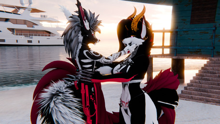 anthro duo female male male/female pokrik alberarts_(modeler) mythology kiraraoor pokrik_(pokrik_hellhound) canid canid_demon canine canis demon domestic_dog hellhound hyena hyenid_(species) mammal mythological_canine mythological_creature rexouium wolf 16:9 3d_(artwork) absurd_res digital_media_(artwork) hi_res widescreen