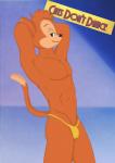 abs anthro bulge fur male muscular muscular_anthro muscular_male orange_body orange_fur pecs pose seductive solo cheesecaked cats_don't_dance warner_brothers danny_cat domestic_cat felid feline felis mammal pinup