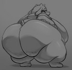 anthro big_breasts big_butt breasts butt fat_arms female floppy_ears fur hand_on_butt horn huge_breasts huge_butt huge_thighs looking_at_self looking_back mature_anthro mature_female morbidly_obese morbidly_obese_anthro morbidly_obese_female nude obese obese_anthro obese_female overweight overweight_anthro overweight_female solo thick_thighs chipchell undertale undertale_(series) toriel boss_monster_(undertale) bovid caprine goat humanoid mammal monster 2022 hi_res monochrome