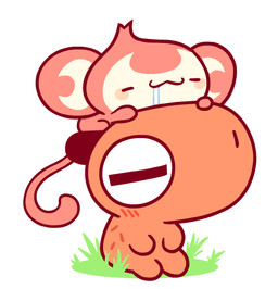 ambiguous_gender anthro big_ears blush blush_lines blush_stickers bodily_fluids brown_body brown_fur chibi drooling duo eyes_closed fur grass grass_field horizontal_pupils multicolored_body multicolored_fur plant pupils red_body red_fur red_tail saliva simple_background sitting sleeping tail two_tone_body two_tone_fur white_background yellow_body yellow_fur yellow_inner_ear grind3h capybara caviid haplorhine mammal monkey primate rodent low_res