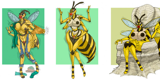4_arms antennae_(anatomy) antennae_growth apron arthropod_abdomen arthropod_abdomen_growth big_breasts bottomwear breast_expansion breasts brown_hair chair clothing exoskeleton expansion female footwear furniture genitals green_apron green_clothing growth hair holding_potted_plant insect_wings looking_at_viewer multi_arm multi_limb nipples open_mouth pants shoes simple_background sitting solo species_transformation standing surprised throne torn_clothing transformation vulva wing_growth wings yellow_body yellow_exoskeleton simsmaster arthropod bee human hymenopteran insect mammal wasp 2024 absurd_res digital_media_(artwork) hi_res long_image sequence wide_image