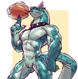 animal_genitalia anthro ball basketball_(ball) cloaca collar collar_only facial_piercing genitals green_body green_scales head_spikes ladder_piercing lip_piercing male markings muscular muscular_anthro muscular_male narrowed_eyes neck_piercing nose_piercing nose_ring nude pecs piercing pose purple_spikes ring_piercing scales solo spiked_collar spikes spikes_(anatomy) spinning_ball spots spotted_body spotted_scales eliartema11 goat_(movie) sony_corporation sony_pictures modo_olachenko komodo_dragon lizard monitor_lizard reptile scalie hi_res portrait three-quarter_portrait