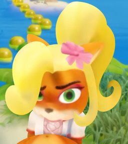 accessory blonde_hair fellatio female flower flower_in_hair genitals green_eyes hair hair_accessory male male/female oral penile penis plant ponytail screencap screencap_background sex water theradger457 activision crash_bandicoot_(series) coco_bandicoot bandicoot mammal marsupial hi_res