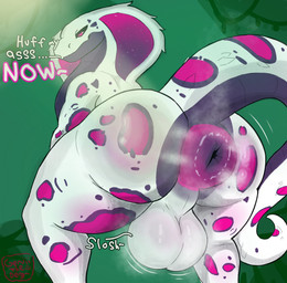 anthro anus big_butt butt looking_at_viewer looking_back male musk musk_cloud musky_anus musky_balls musky_butt presenting presenting_anus presenting_balls presenting_hindquarters raised_tail smug sniffing_request solo speech_bubble tail text thick_thighs unimpressed genjii python reptile scalie snake absurd_res hi_res