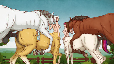 animal_genitalia animal_penis animal_vulva anus balls bestiality black_hair breasts brown_body brown_fur clitoral_winking clitoris duo equine_anus equine_genitalia equine_penis equine_vulva female female_on_feral feral feral_on_taur feral_penetrating feral_penetrating_taur freckles from_behind_position fur genitals grey_hair group hair hooves horseshoe looking_back male male/female male_on_taur medium_breasts mounting multicolored_hair nude penetration penis puffy_anus sex taur_penetrated teats udders vaginal vein veiny_penis vulva white_body white_fur white_hair yellow_body yellow_fur zuckergelee european_mythology greek_mythology mythology centaur equid equid_taur equine horse humanoid_taur mammal mammal_taur taur 16:9 2026 absurd_res hi_res widescreen