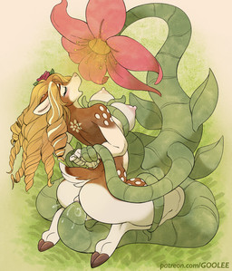 ambiguous_gender ambiguous_penetrating ambiguous_penetrating_female anthro big_breasts biped blonde_hair bodily_fluids breasts brown_body butt cloven_hooves duo eyes_closed female female/ambiguous female_penetrated flower forced genital_fluids hair hands_behind_back hooves looking_pleasured nude penetration pheromones plant plant_sex plant_tentacles pollen restrained restrained_by_tentacles sex tentacle_around_arm tentacle_around_breast tentacle_around_leg tentacle_penetration tentacles underhoof vaginal vaginal_fluids vaginal_penetration goolee deer elemental_creature flora_fauna mammal