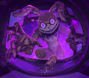 5_fingers anthro big_penis biped black_nose bodily_fluids bottomless bottomless_anthro bottomless_male bow_tie buckteeth clothed clothed_anthro clothed_male clothing coming_out_of_tv cum cum_covered cum_drip cum_on_arm cum_on_chest cum_on_face cum_on_hand cum_on_penis dripping electronics erection fingers foreskin genital_fluids genitals glans glowing glowing_eyes huge_penis humanoid_genitalia humanoid_penis long_ears long_penis looking_at_viewer male male_anthro messy multicolored_body open_mouth open_smile partially_retracted_foreskin pattern_clothing pattern_topwear pattern_vest penis print_clothing print_topwear print_vest purple_bow_tie purple_clothing purple_eyes purple_glans purple_topwear purple_vest smile smiling_at_viewer solo stitch_(sewing) tan_body teeth television text topwear two_tone_body vest yellow_body yellow_penis nurinaki five_nights_at_freddy's:_help_wanted glitchtrap lagomorph leporid mammal rabbit 2025 artist_name digital_media_(artwork) digital_painting_(artwork) painting_(artwork) url