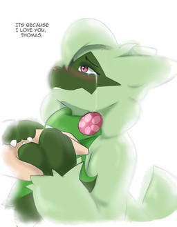 anthro bodily_fluids cheek_tuft claws confession crying dialogue duo facial_tuft female fur green_body green_fur hand_holding head_tuft looking_at_another looking_up love romantic smile splash_page tail talking_to_another tears tears_of_joy text tuft spicykiwi nintendo pokemon thomas_(spicykiwi) tulip_(spicykiwi) floragato generation_9_pokemon human mammal pokemon_(species) absurd_res comic english_text hi_res story