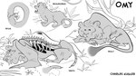 age_progression bone corpse death decomposition exposed_bone feral fetus forest jungle male plant solo text tree young saintlycharles bear felid hybrid lion mammal pantherine tiger 16:9 2021 english_text hi_res model_sheet monochrome widescreen