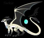 black_hair blue_eyes feral hair horn membrane_(anatomy) membranous_wings smile solo standing tail wings tarkir european_mythology mythology tarkir_(character) dragon mythological_creature mythological_scalie scalie western_dragon 2017 absurd_res alpha_channel digital_media_(artwork) hi_res