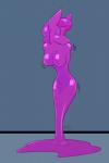 anthro armless breasts featureless_breasts female fused_legs hair melting monopod nude pink_body pink_hair simple_background solo jasentamiia goo_creature 2015 2:3 hi_res