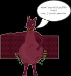 anthro belly big_belly brown_body brown_fur digestion digestion_noises fur furniture green_eyes hammerspace imminent_digestion male male/male sofa soft_vore solo speech_bubble vore screpter the_nature_of_predators berry_(berrymandering) dossur_(the_nature_of_predators) absurd_res alpha_channel hi_res