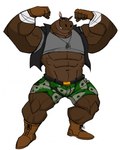 abs amber_eyes anthro arm_wraps belt big_muscles boots bottomwear brown_body camo camo_clothing camo_print clothed clothing crop_top dog_tags eye_scar facial_scar fingerless_gloves flexing flexing_bicep flexing_both_biceps footwear gloves handwear male muscular muscular_anthro muscular_male navel open_clothing open_topwear open_vest pattern_clothing scar shirt shoes shorts solo topwear vein veiny_muscles vest wraps darknaigart adam_bulk common_hippopotamus hippopotamid mammal 2022 hi_res