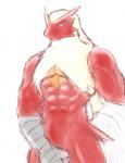 2013 abs anthro avian biceps blaziken blue_eyes looking_at_viewer male muscles nintendo nude open_mouth pecs plain_background pokémon pose red_body ryuukikeito solo standing video_games
Rating: Safe
Score: 0
User: abcxyz123
Date: February 03, 2014