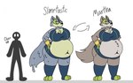 anthro belly big_belly big_breasts bloated breasts clothed clothing deep_navel eyelashes feet female footwear fur goo_transformation handwear huge_belly mask navel overweight overweight_anthro overweight_female simple_background slime smile solo superhero superhero_costume tail text thick_thighs toes transformation wide_hips jayme_universe canid canine canis goo_creature mammal wolf digital_media_(artwork) english_text hi_res