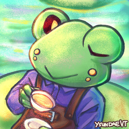 ambiguous_gender anthro apron cheek_markings clothing collared_shirt container cup facial_markings head_markings lily_pad markings painterly plant polo_shirt shirt solo tea_cup topwear ysundae amphibian frog 1:1 digital_drawing_(artwork) digital_media_(artwork) digital_painting_(artwork) hi_res painting_(artwork)