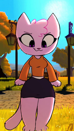 anthro backflip barefoot bench bottomwear breasts clothed clothing confident confident_female fail feet female fist grass jumping lamp lantern midriff park plant recording skirt solo standing sun upskirt worried epicwolfchillli epic_and_jana mistakes_were_made jana_(epic_and_jana) domestic_cat felid feline felis mammal 9:16 animated hi_res short_playtime sound webm