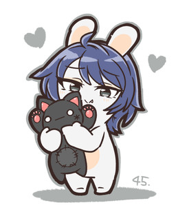 alternate_species anthro bangs bent_arm black_eyebrows blue_hair blush blush_lines closed_smile eye_through_hair eyebrow_through_hair eyebrows eyelashes eyelashes_through_hair fangs featureless_crotch featureless_feet feet female female_anthro flat_chested fur furrification grey_eyes grey_outline hair heart_symbol hearts_around_head holding_object holding_plushie lidded_eyes light long_ears medium_hair mitten_hands mouth_closed multicolored_body no_pupils noseless nude nude_anthro nude_female number outline pawpads plushie rabbidification seam_(sewing) simple_background smile solo standing tan_blush tan_body tan_eyelids tan_inner_ear tan_pawpads tan_skin teeth translucent translucent_hair two_tone_body white_background white_body white_fur charisuke cygames idolmaster idolmaster_cinderella_girls raving_rabbids rayman_(series) ubisoft rumi_wakui lagomorph mammal rabbid 2024 absurd_res colored crossover digital_drawing_(artwork) digital_media_(artwork) full-length_portrait hi_res japanese_description lighting portrait shaded simple_shading